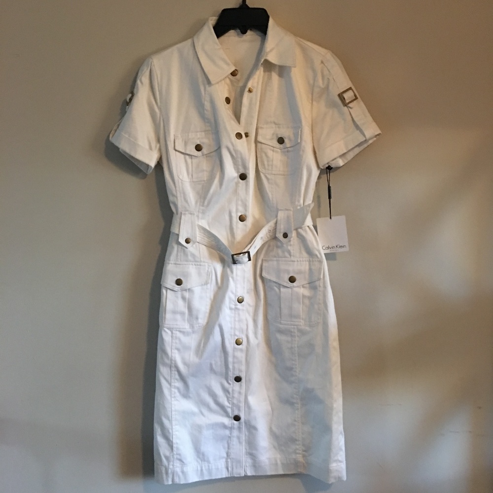 NWT Calvin Klein White Dress Size 4